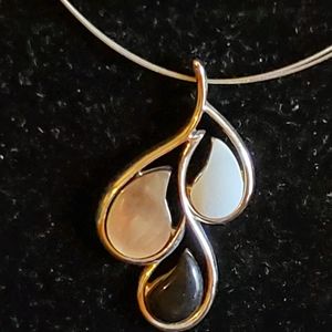 Lia Sophia silvertone triple teardrop necklace